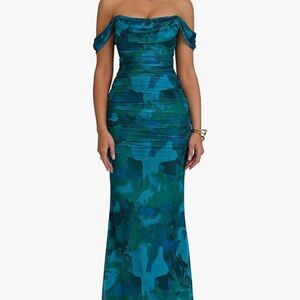 Chic Blue-Green Maxi Dress